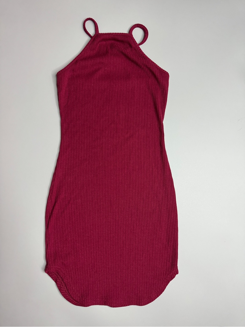Sleeveless Ribbed Mini Dress in Berry - Women's
